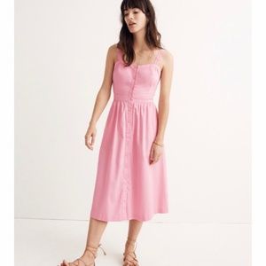 Madewell Pink Fleur Bow-Back Dress